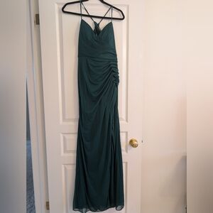 Azazie Emerald Green Strappy Evening Gown BNWT